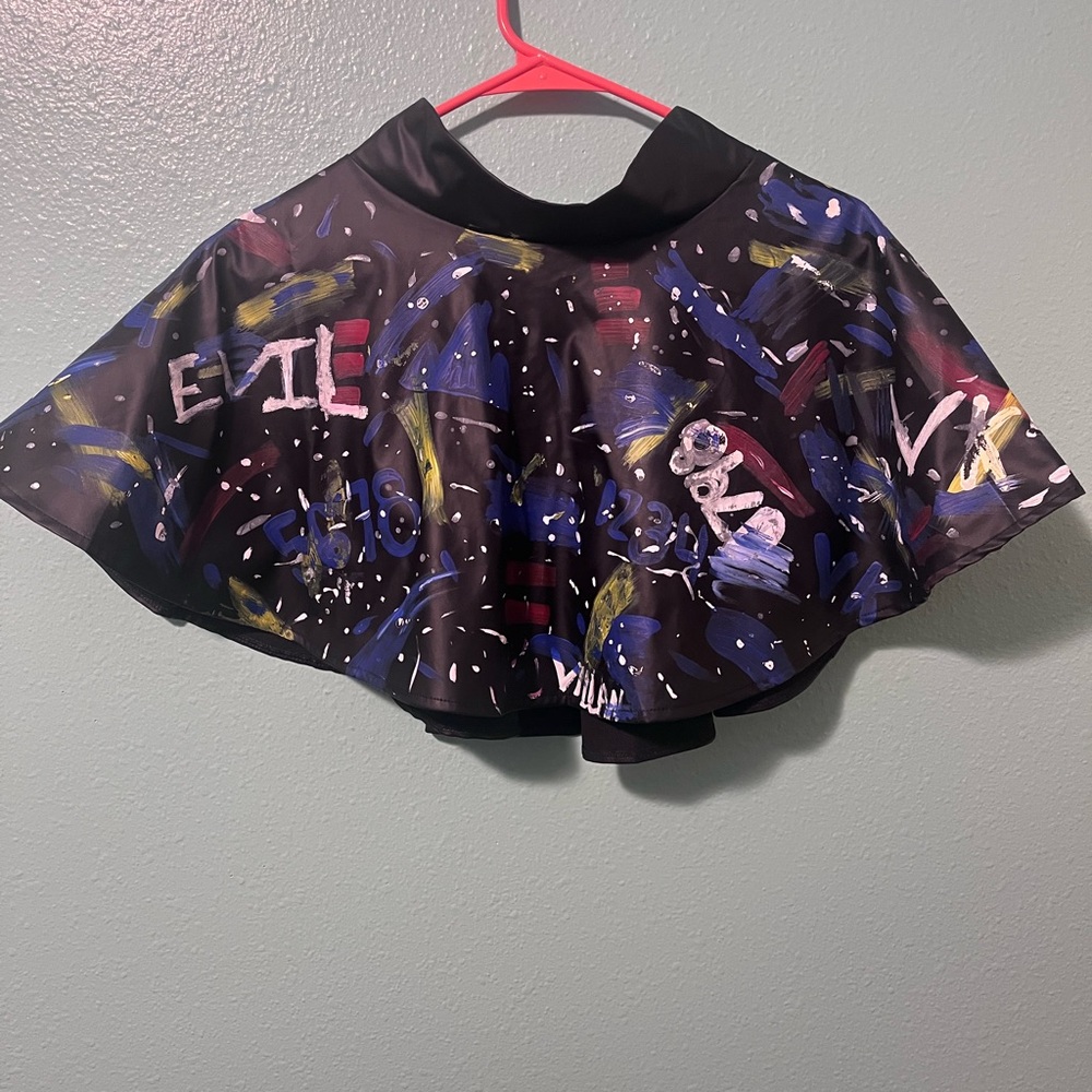 Evie inspired painted faux leather skirt